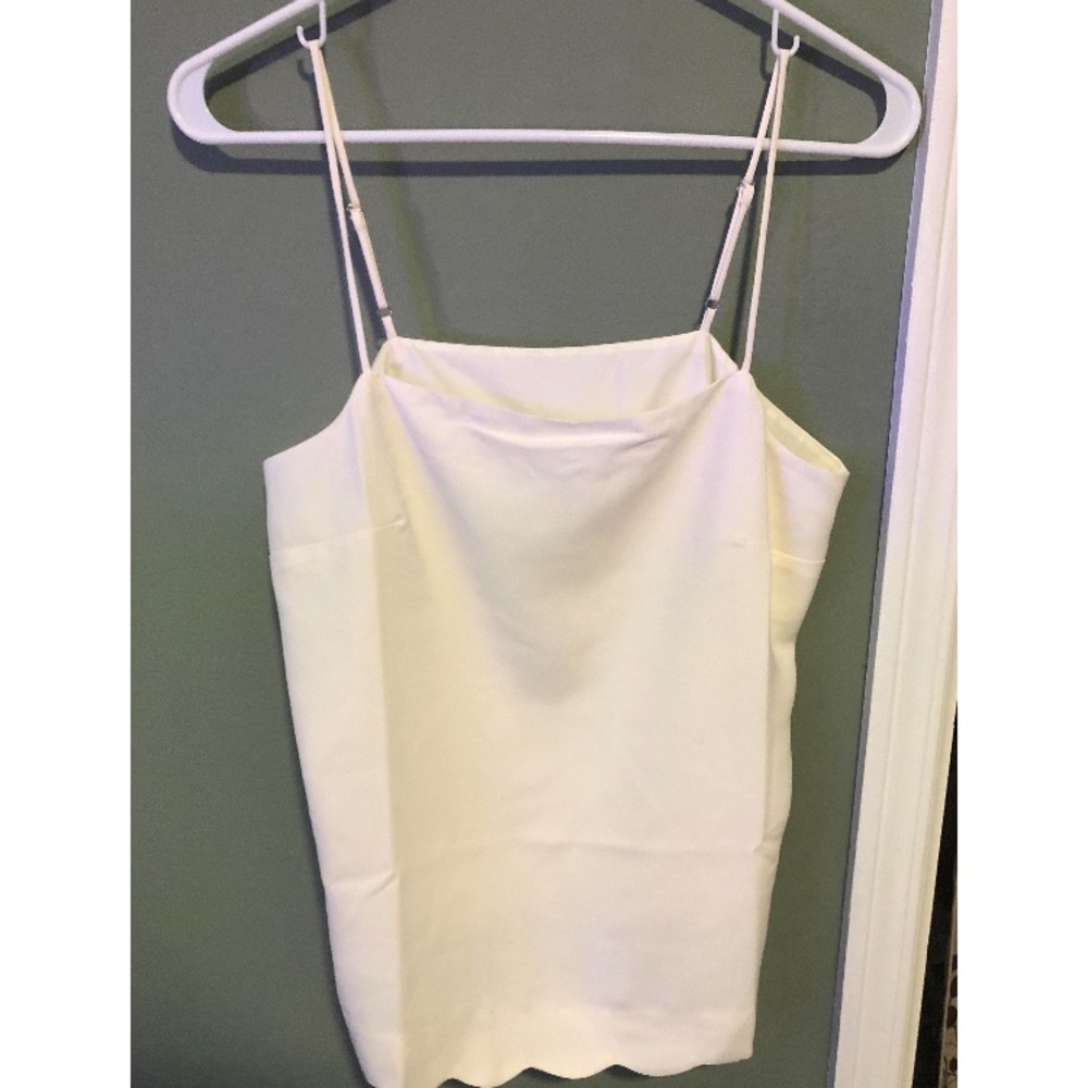 3/$25 J Crew Scalloped Opaque white camisole